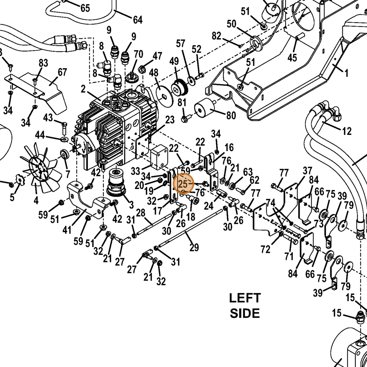 Grasshopper part 253185 — IPL diagram snippet (6x zoom, amber highlight)