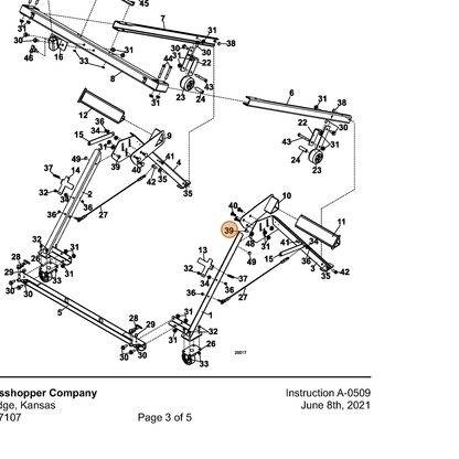 Grasshopper part 253190 — IPL diagram snippet (6x zoom, amber highlight)
