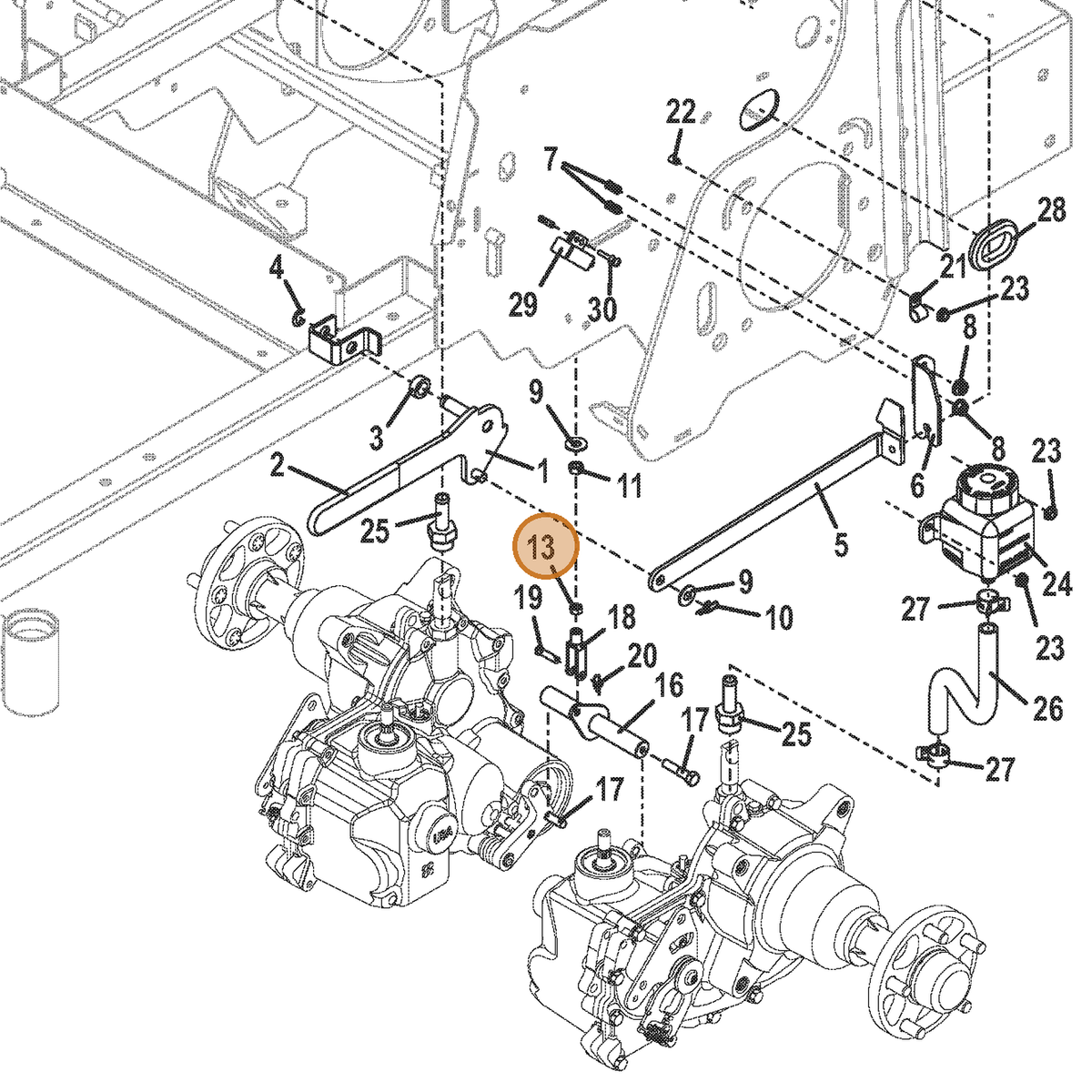 Grasshopper part 254434 — IPL diagram snippet (6x zoom, amber highlight)