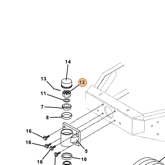Grasshopper part 254502 — IPL diagram snippet (6x zoom, amber highlight)