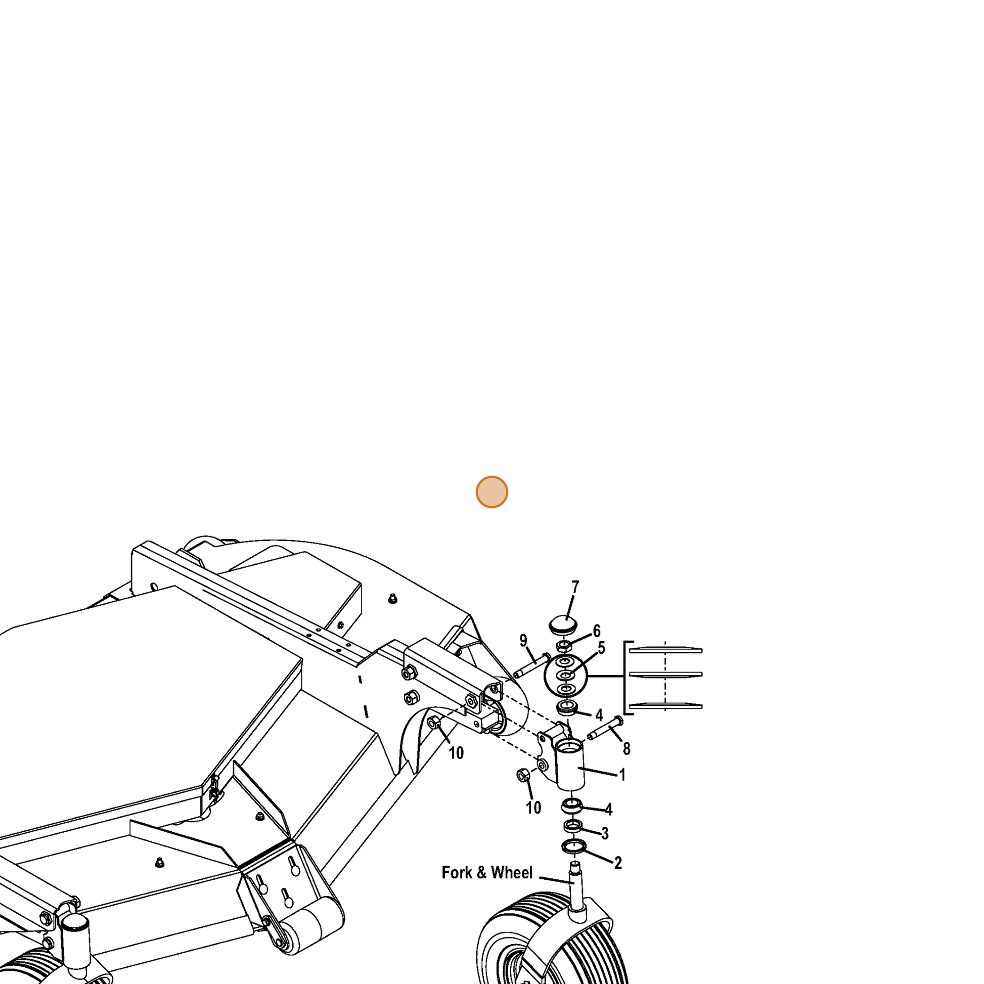 Grasshopper part 254505 — IPL diagram snippet (6x zoom, amber highlight)