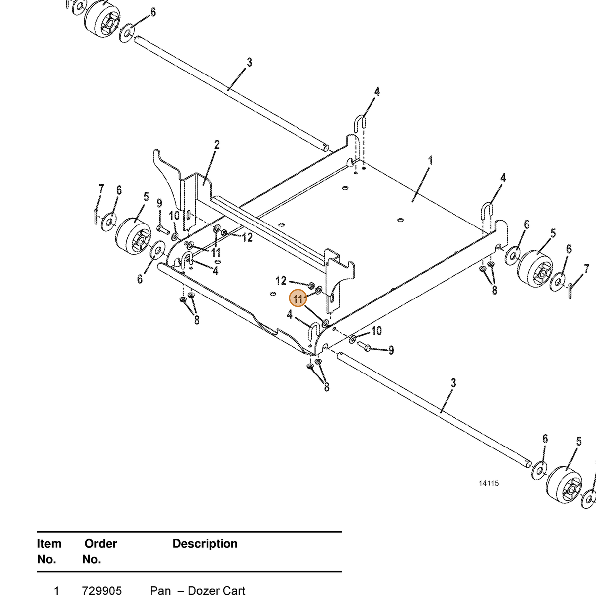 Grasshopper part 257047 — IPL diagram snippet (6x zoom, amber highlight)