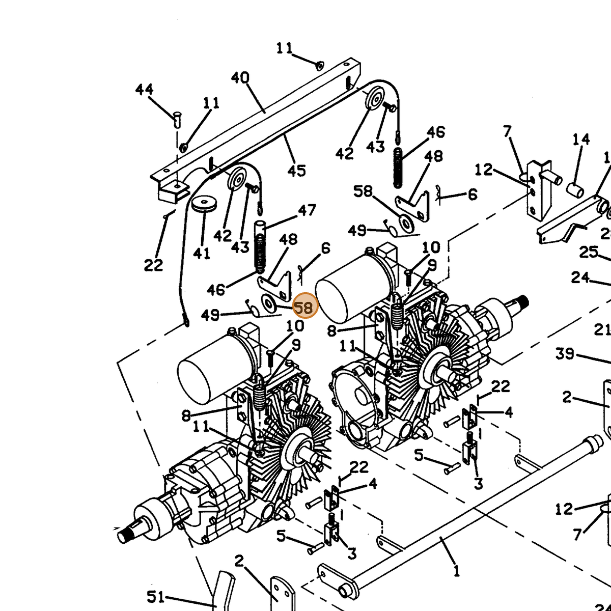 Grasshopper part 257071 — IPL diagram snippet (6x zoom, amber highlight)