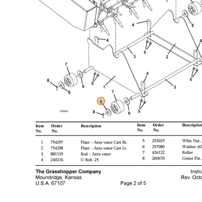 Grasshopper part 257080 — IPL diagram snippet (6x zoom, amber highlight)