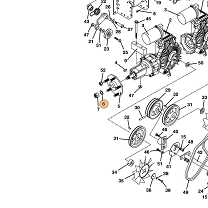 Grasshopper part 257102 — IPL diagram snippet (6x zoom, amber highlight)