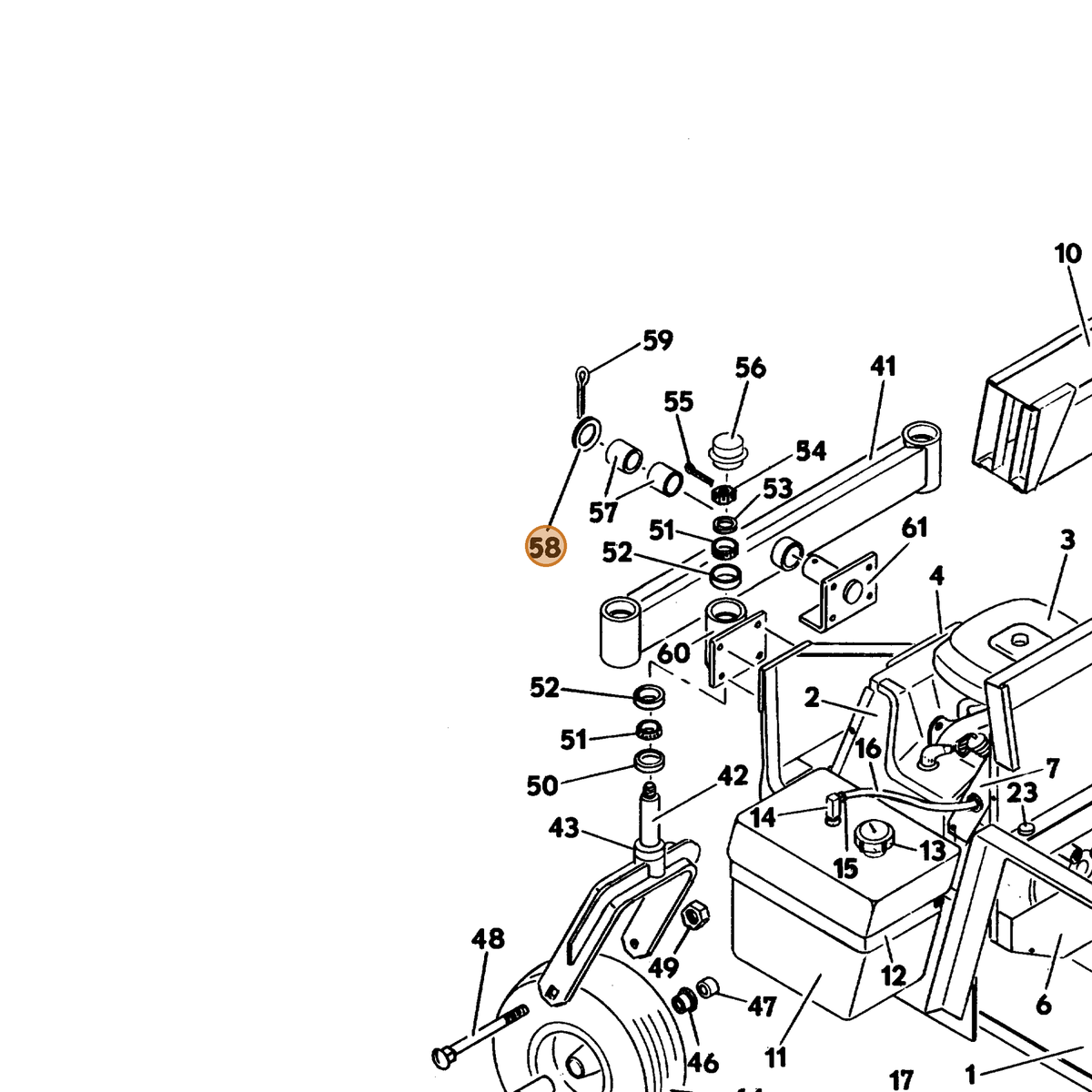 Grasshopper part 257150 — IPL diagram snippet (6x zoom, amber highlight)