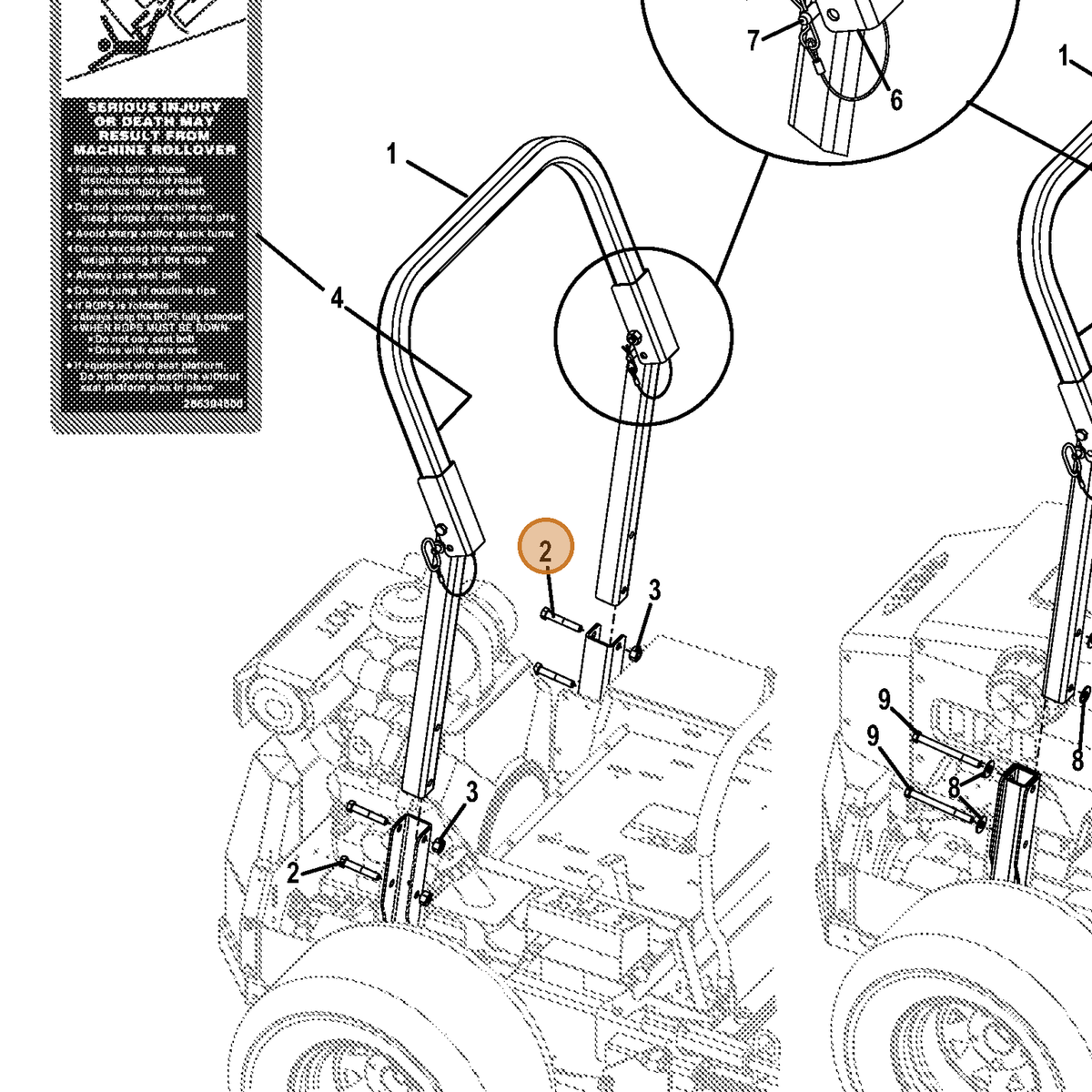 Grasshopper part 259612 — IPL diagram snippet (6x zoom, amber highlight)