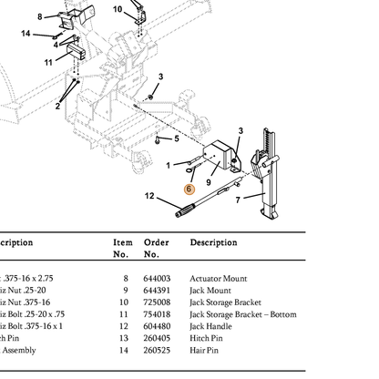 Grasshopper part 260380 — IPL diagram snippet (6x zoom, amber highlight)