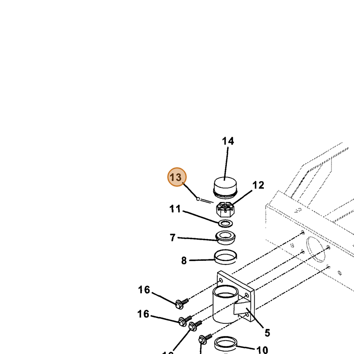 Grasshopper part 260668 — IPL diagram snippet (6x zoom, amber highlight)