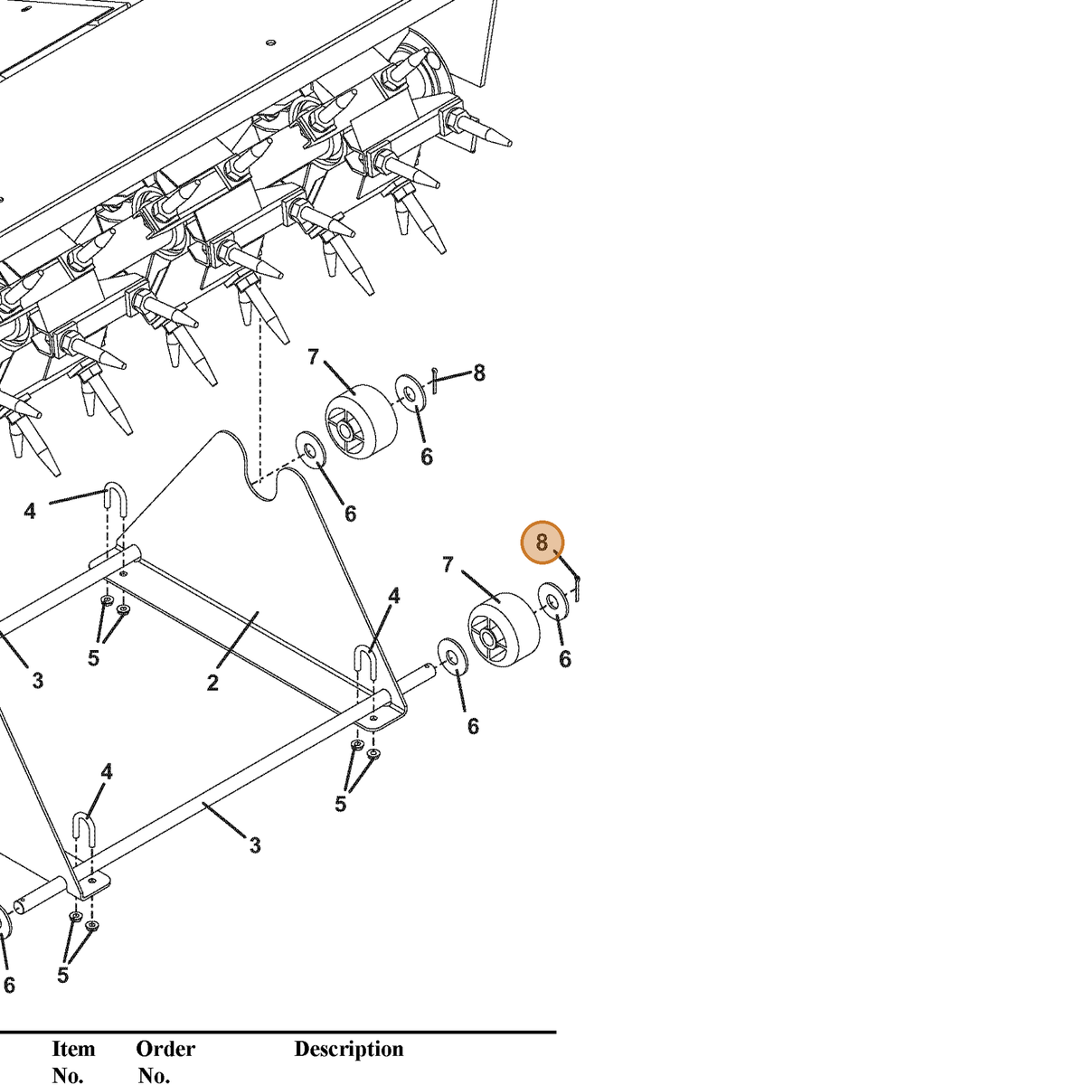 Grasshopper part 260670 — IPL diagram snippet (6x zoom, amber highlight)