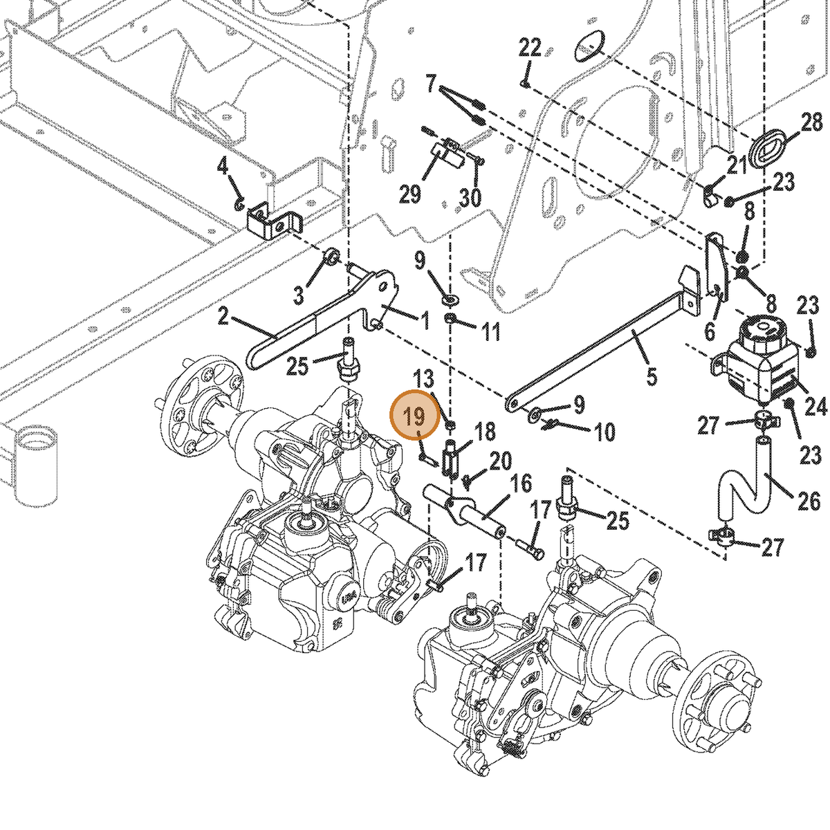 Grasshopper part 261236 — IPL diagram snippet (6x zoom, amber highlight)