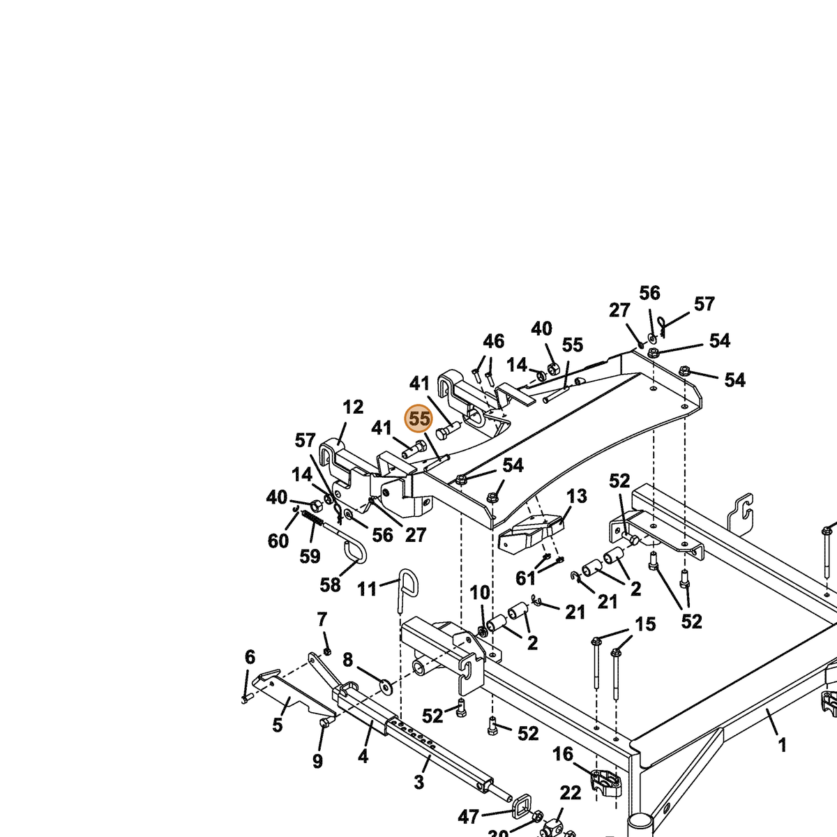 Grasshopper part 261365 — IPL diagram snippet (6x zoom, amber highlight)