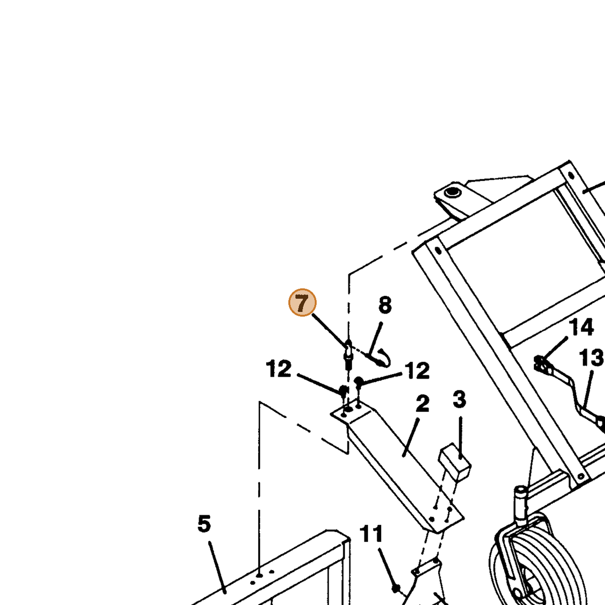 Grasshopper part 261660 — IPL diagram snippet (6x zoom, amber highlight)