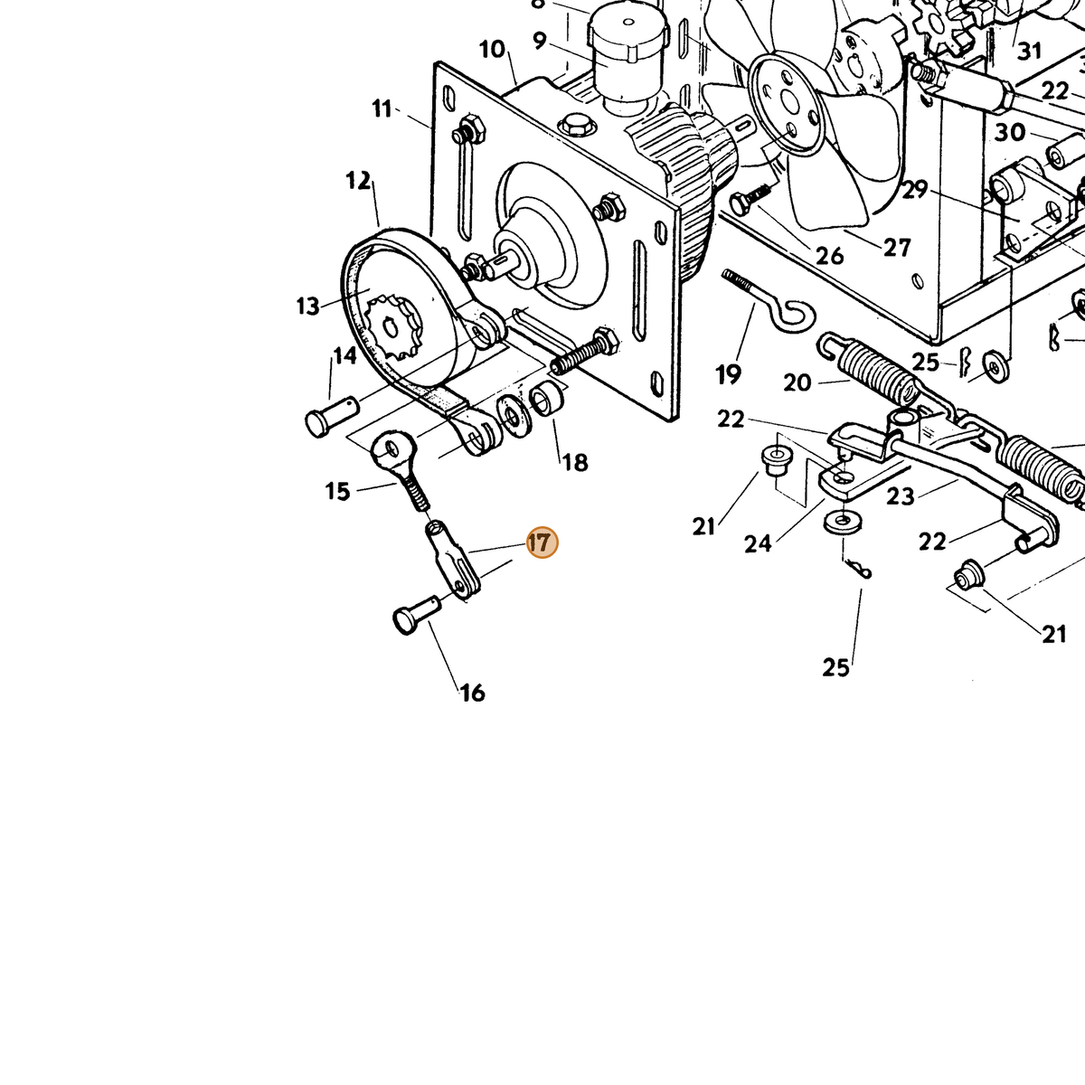 Grasshopper part 265538 — IPL diagram snippet (6x zoom, amber highlight)