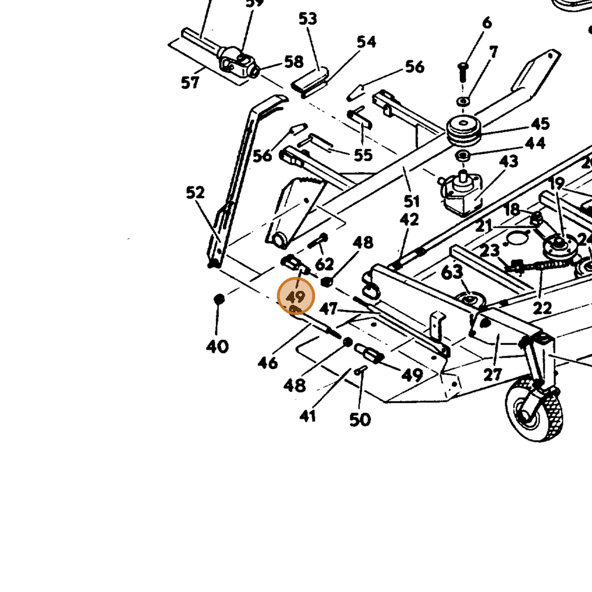 Grasshopper part 265555 — IPL diagram snippet (6x zoom, amber highlight)