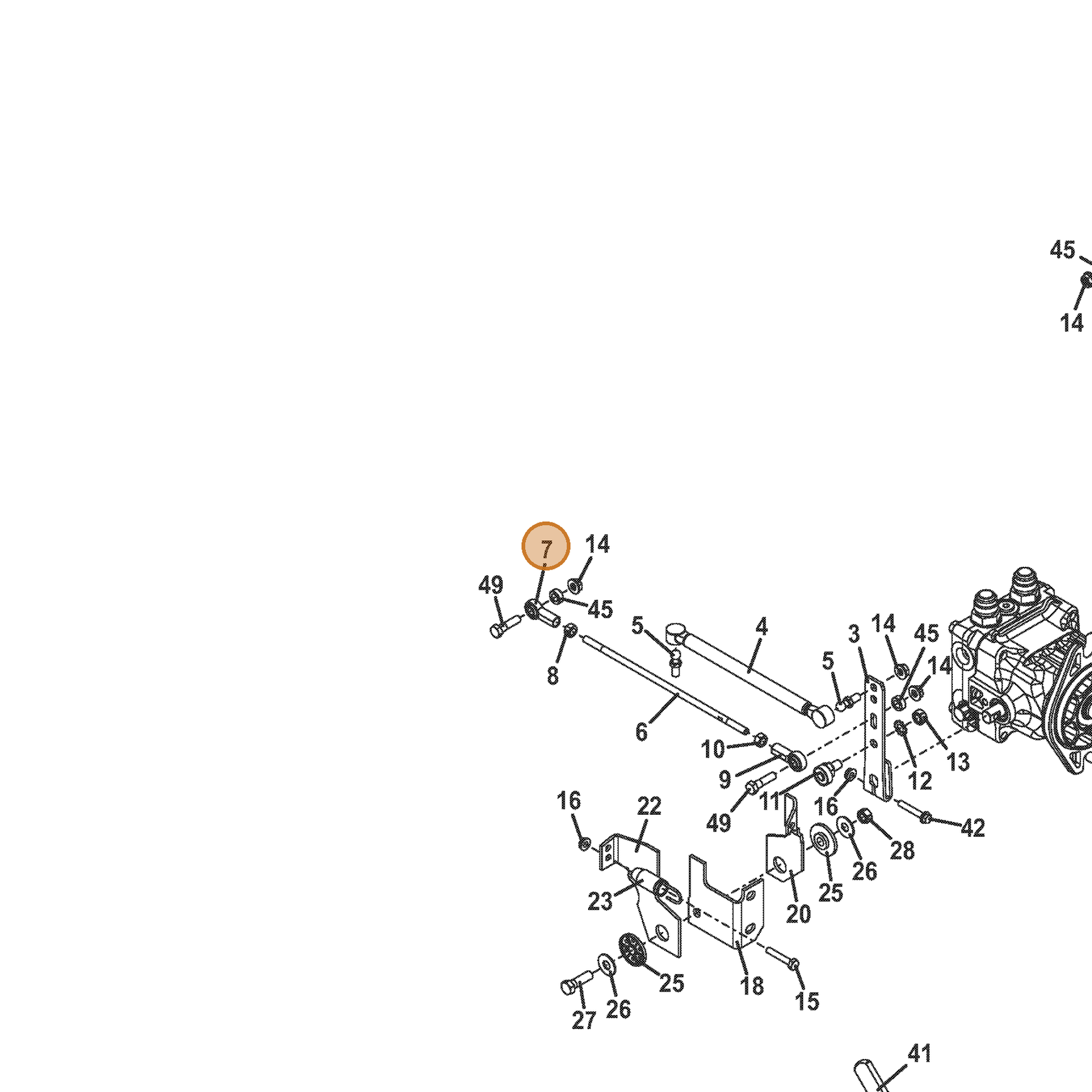 Grasshopper part 265650 — IPL diagram snippet (6x zoom, amber highlight)