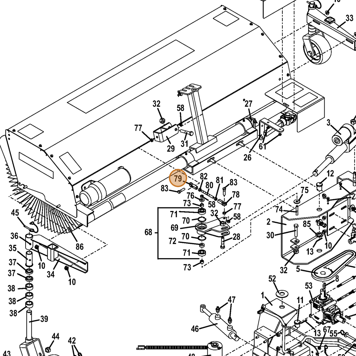 Grasshopper part 265663 — IPL diagram snippet (6x zoom, amber highlight)