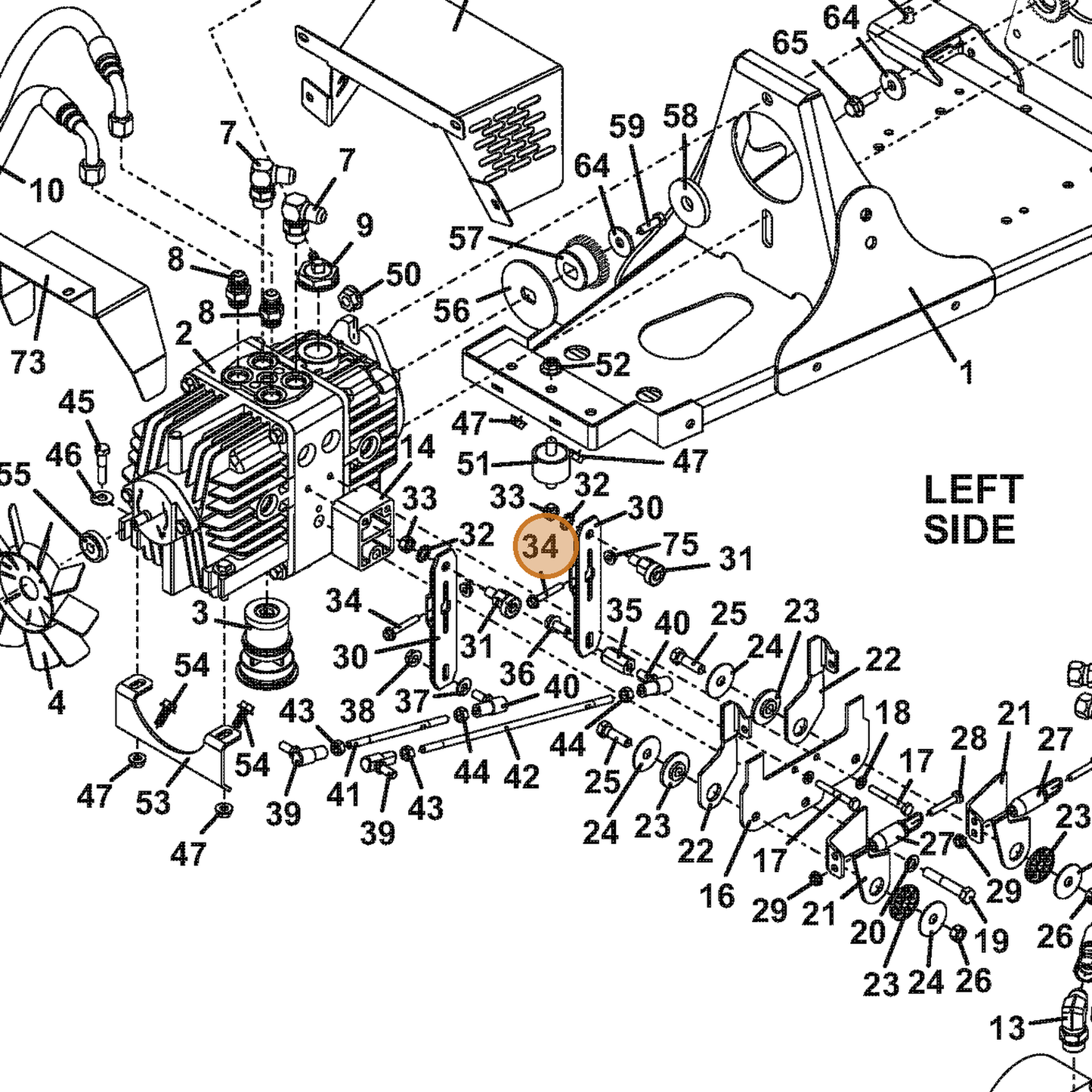 Grasshopper part 270832 — IPL diagram snippet (6x zoom, amber highlight)