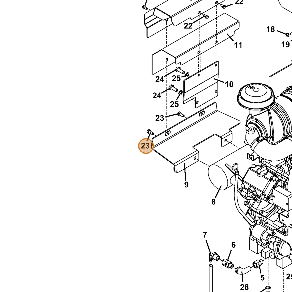 Grasshopper part 271021 — IPL diagram snippet (6x zoom, amber highlight)