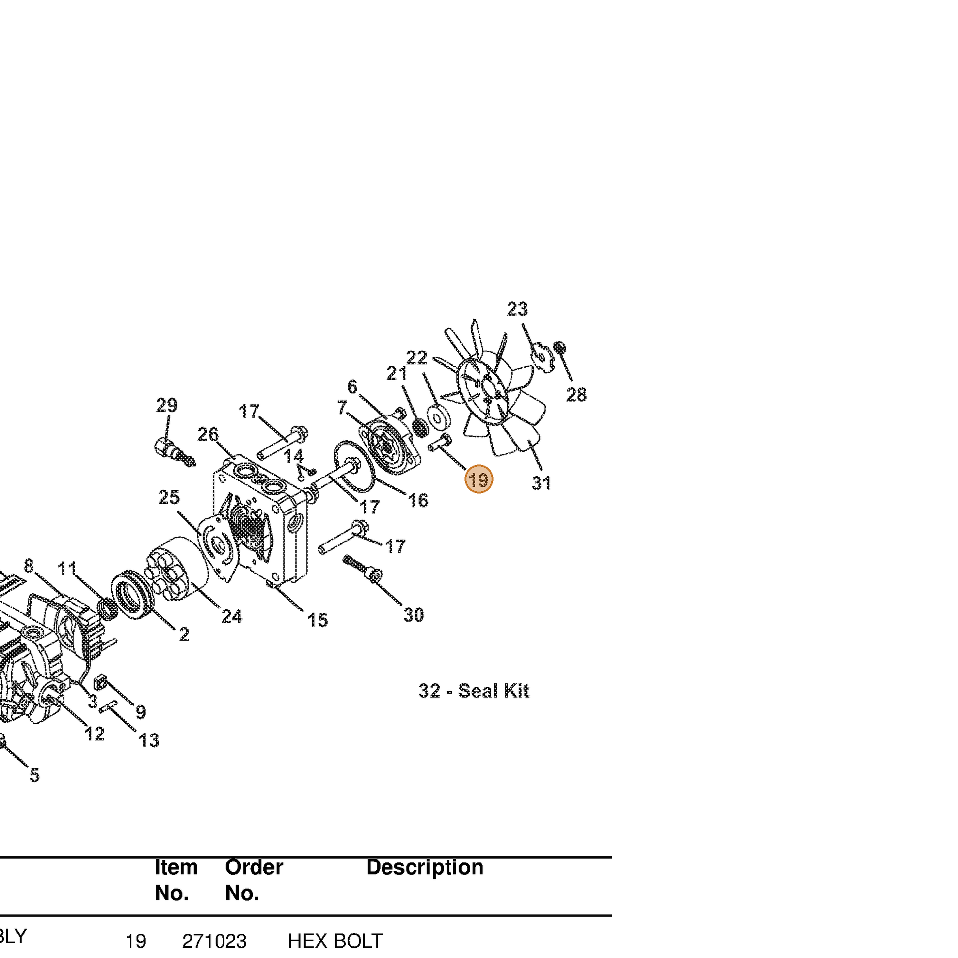 Grasshopper part 271023 — IPL diagram snippet (6x zoom, amber highlight)