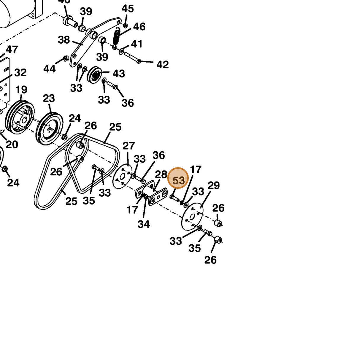 Grasshopper part 271078 — IPL diagram snippet (6x zoom, amber highlight)