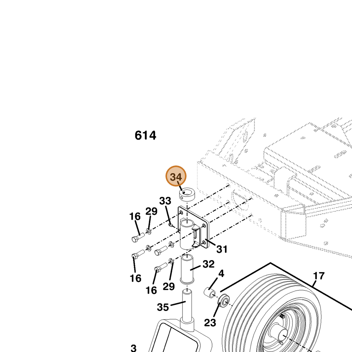 Grasshopper part 280440 — IPL diagram snippet (6x zoom, amber highlight)