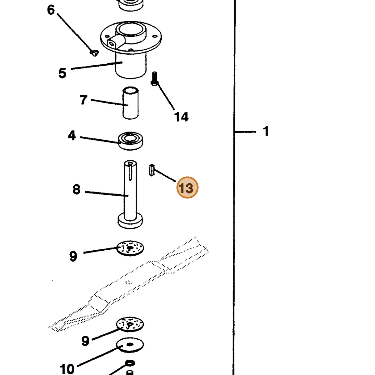 Grasshopper part 281580 — IPL diagram snippet (6x zoom, amber highlight)