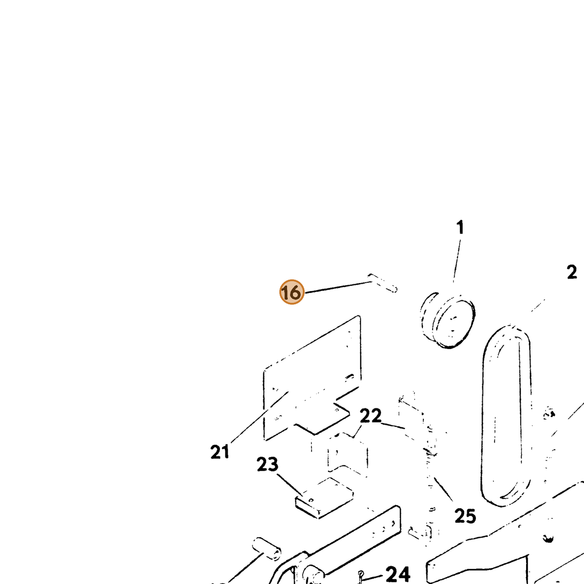 Grasshopper part 281585 — IPL diagram snippet (6x zoom, amber highlight)