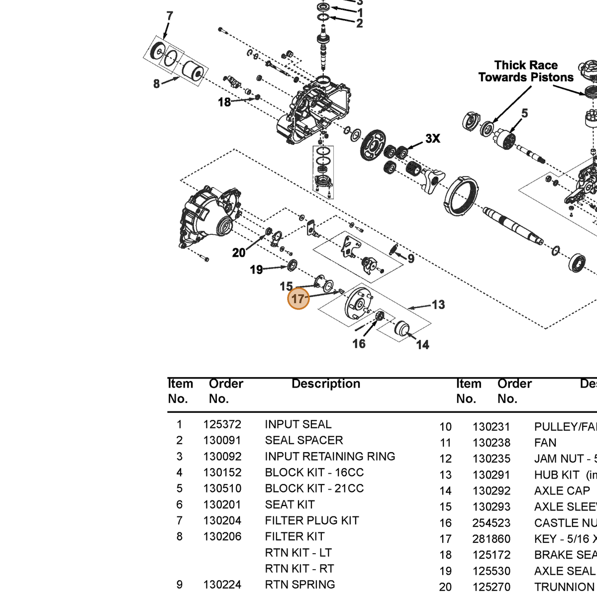 Grasshopper part 281860 — IPL diagram snippet (6x zoom, amber highlight)