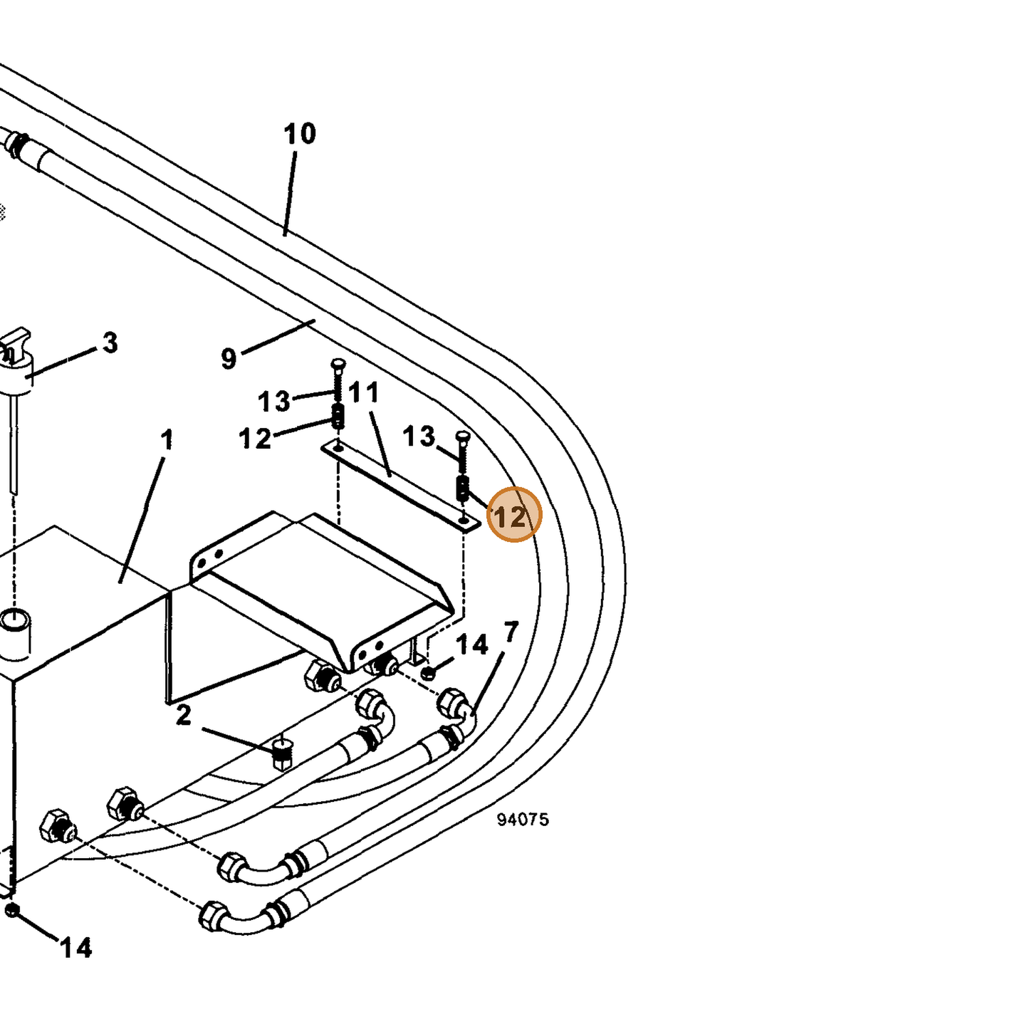 Grasshopper part 283252 — IPL diagram snippet (6x zoom, amber highlight)