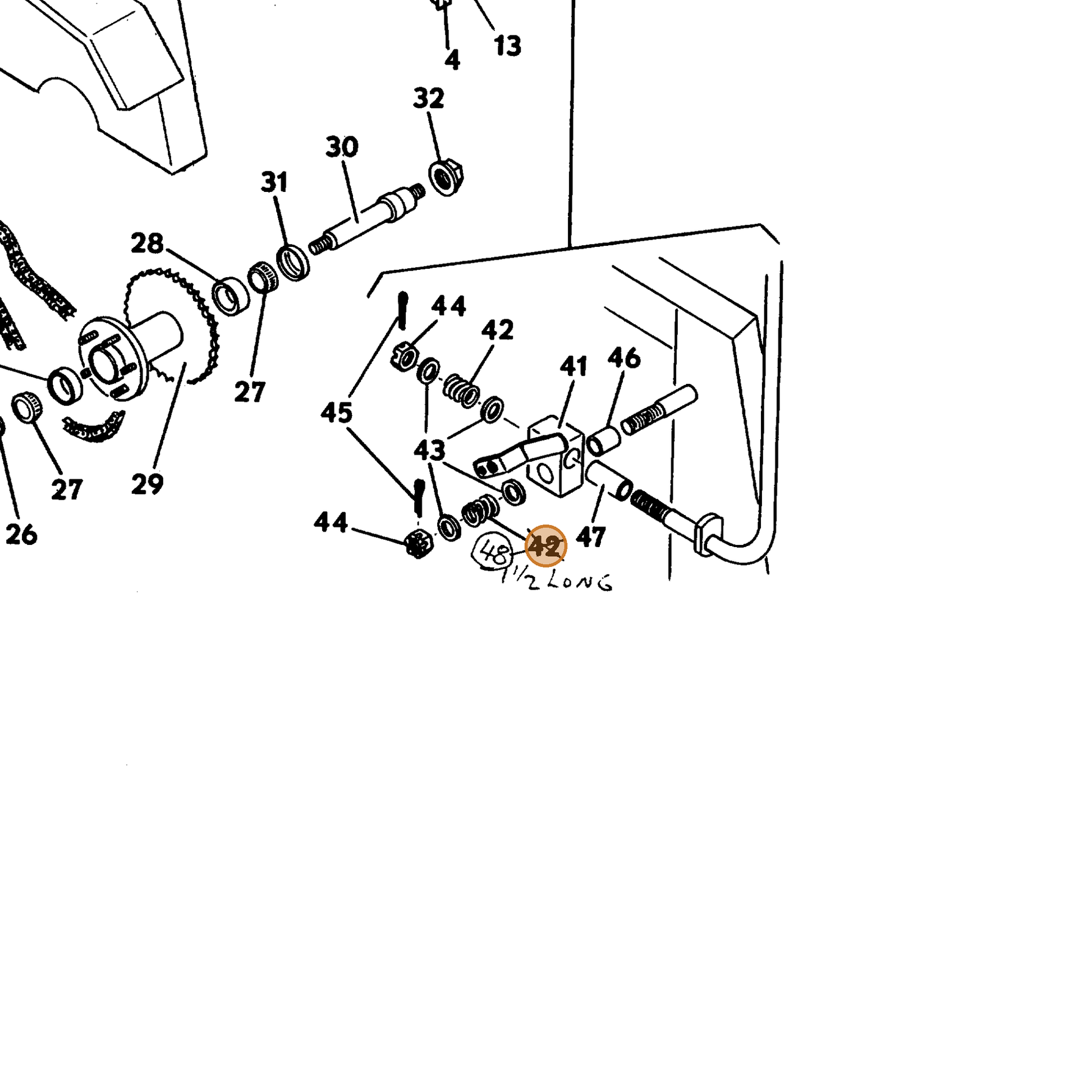 Grasshopper part 283325 — IPL diagram snippet (6x zoom, amber highlight)