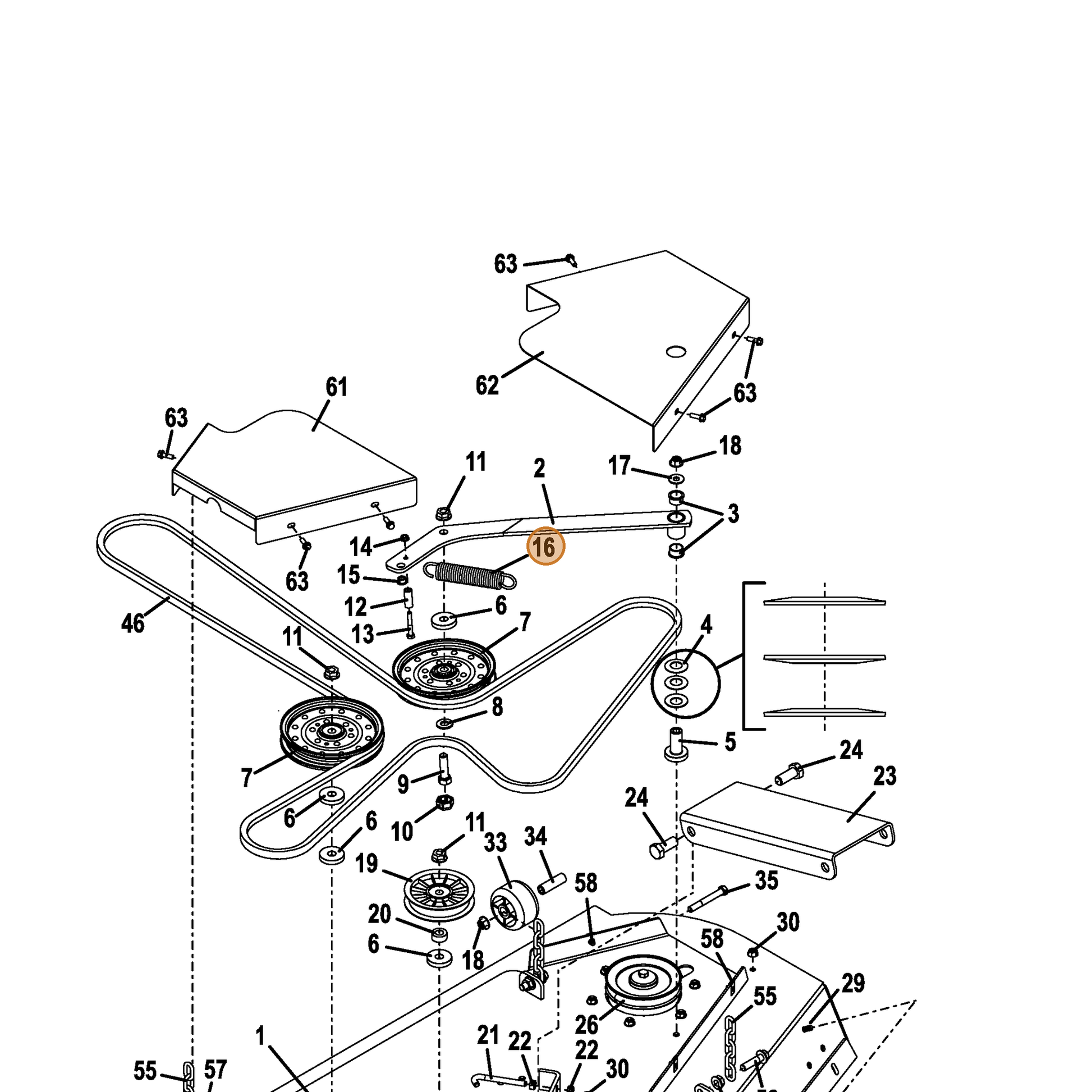 Grasshopper part 283852 — IPL diagram snippet (6x zoom, amber highlight)