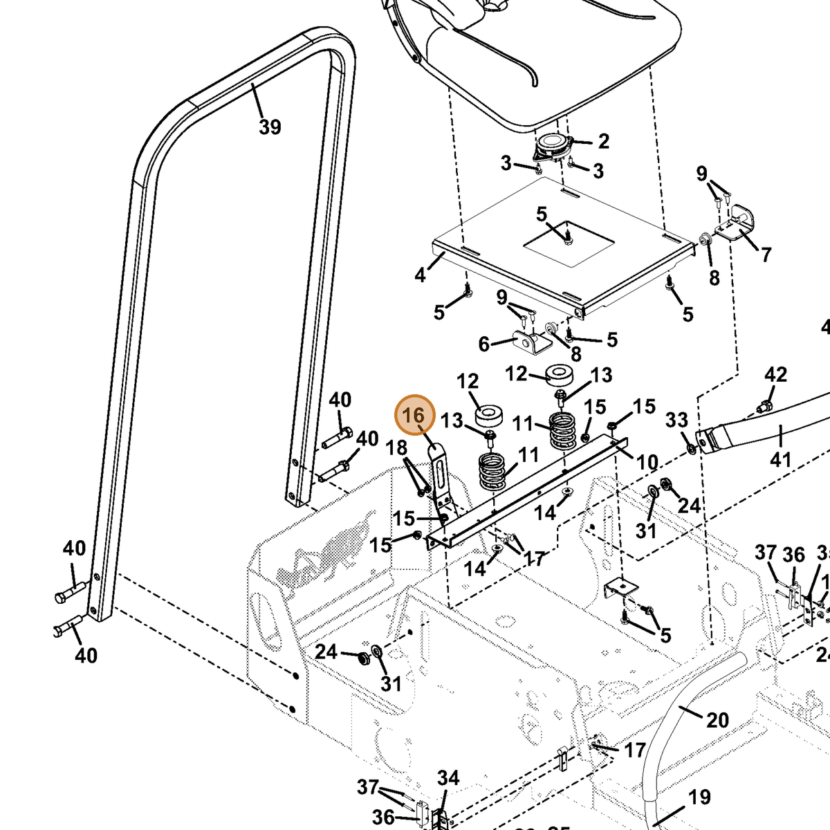 Grasshopper part 284210 — IPL diagram snippet (6x zoom, amber highlight)