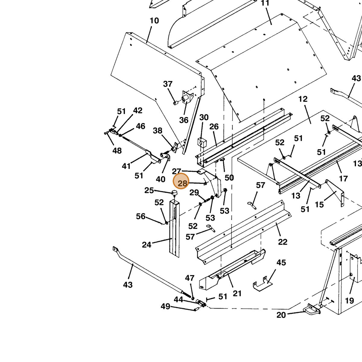 Grasshopper part 284417 — IPL diagram snippet (6x zoom, amber highlight)