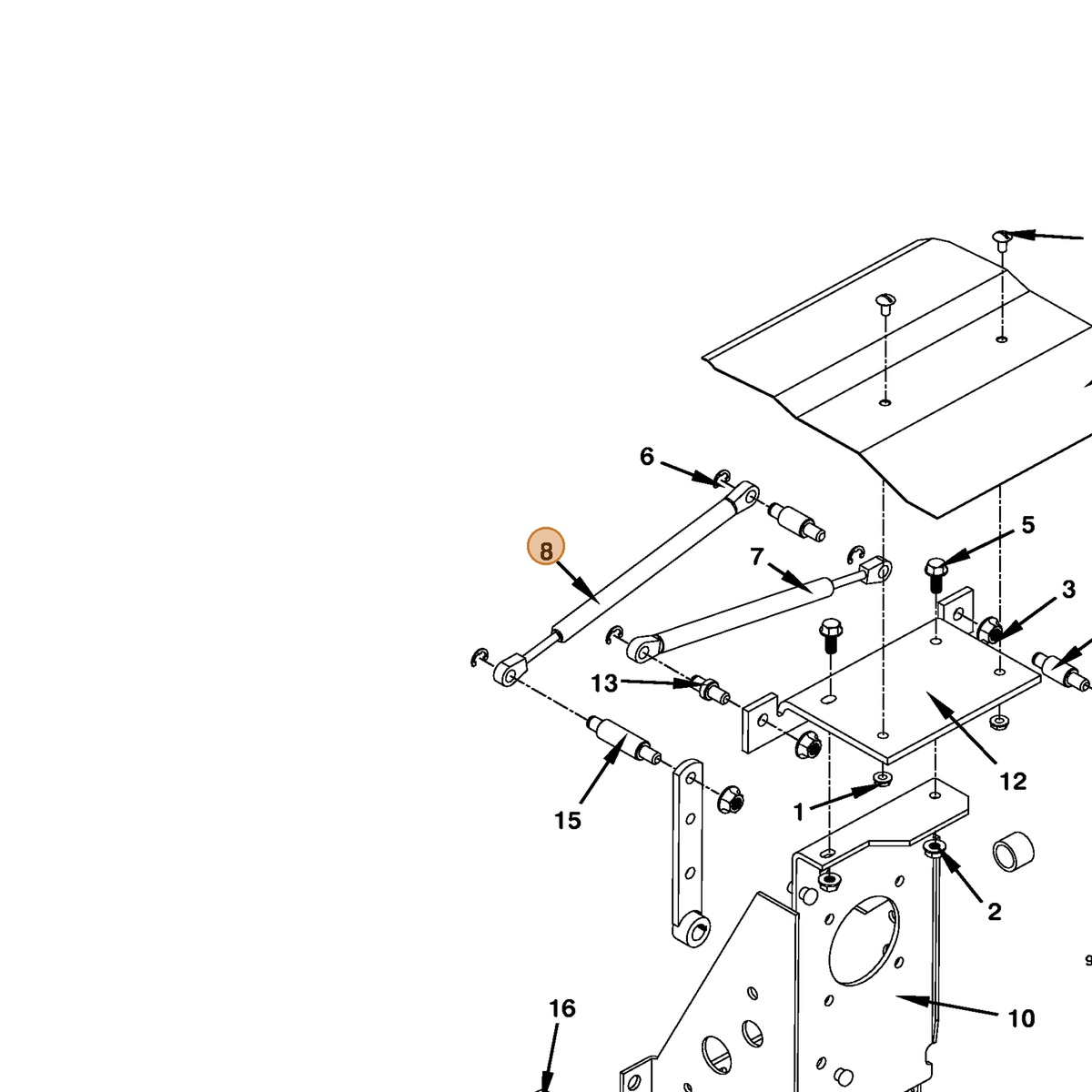 Grasshopper part 285030 — IPL diagram snippet (6x zoom, amber highlight)