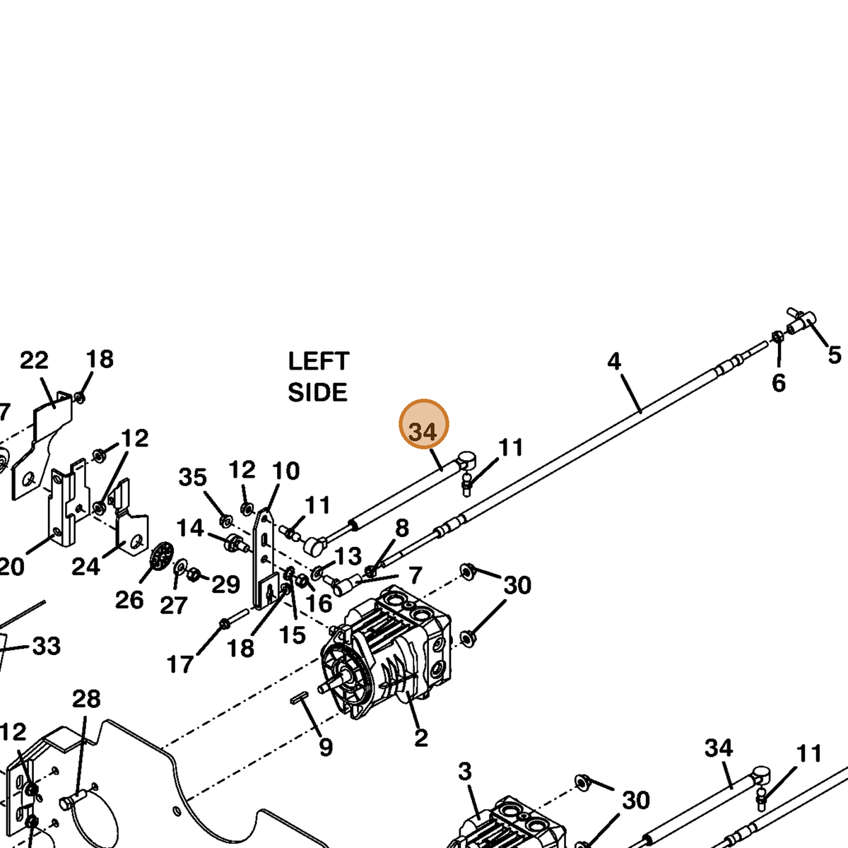 Grasshopper part 285031 — IPL diagram snippet (6x zoom, amber highlight)