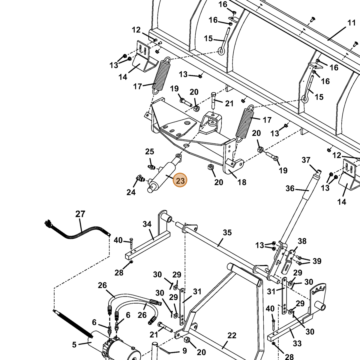 Grasshopper part 290016 — IPL diagram snippet (6x zoom, amber highlight)