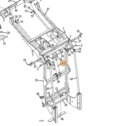 Grasshopper part 290030 — IPL diagram snippet (6x zoom, amber highlight)