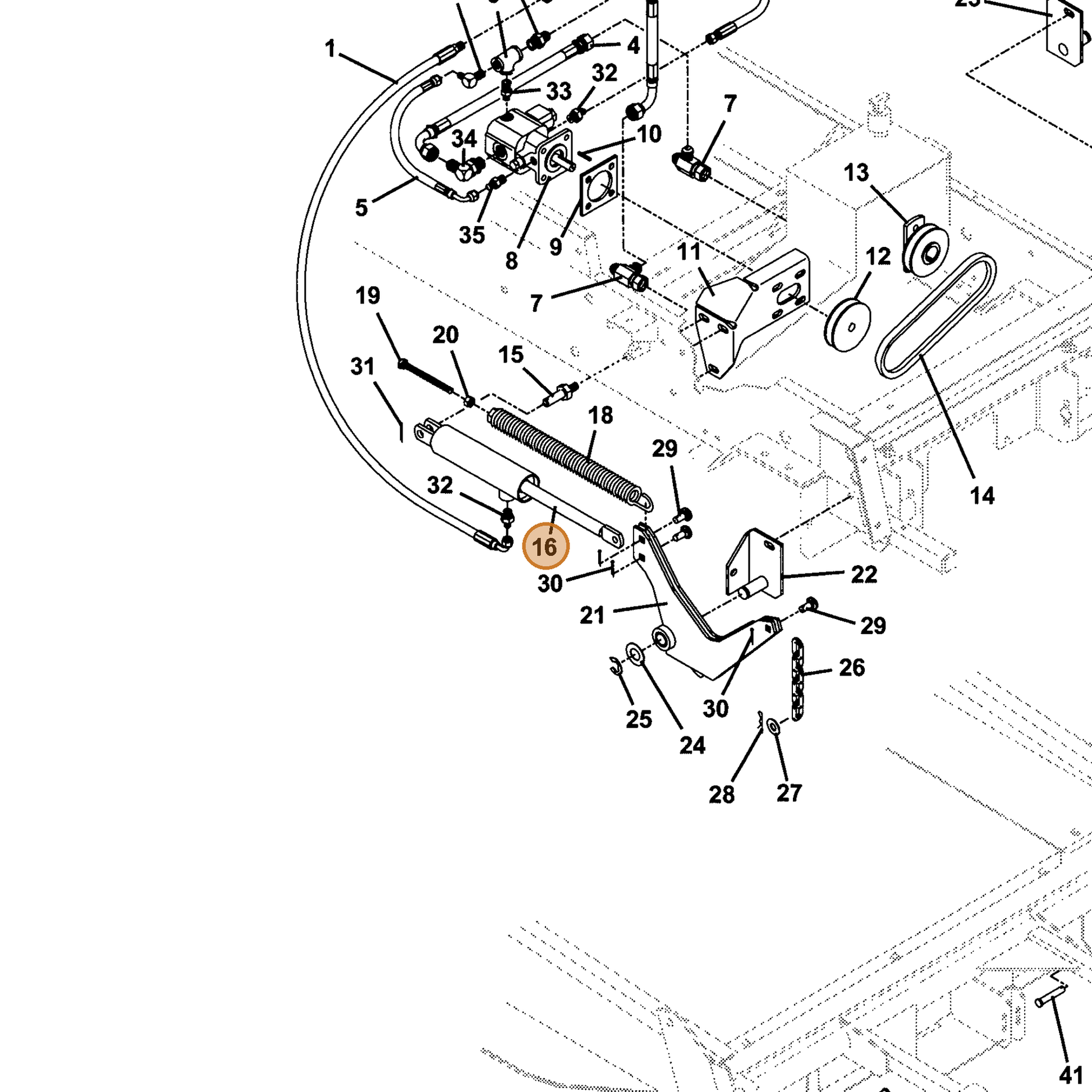 Grasshopper part 290096 — IPL diagram snippet (6x zoom, amber highlight)