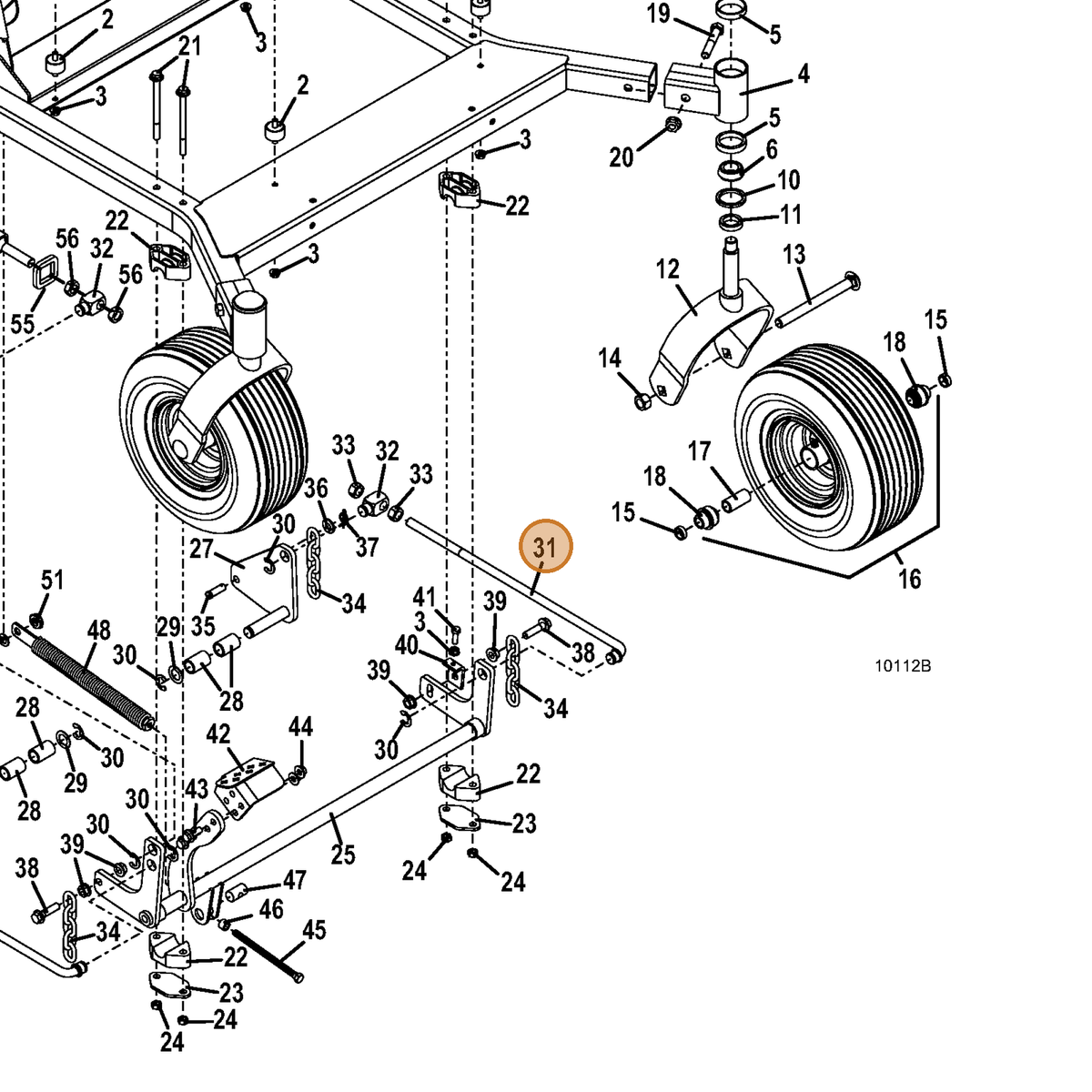 Grasshopper part 321100 — IPL diagram snippet (6x zoom, amber highlight)