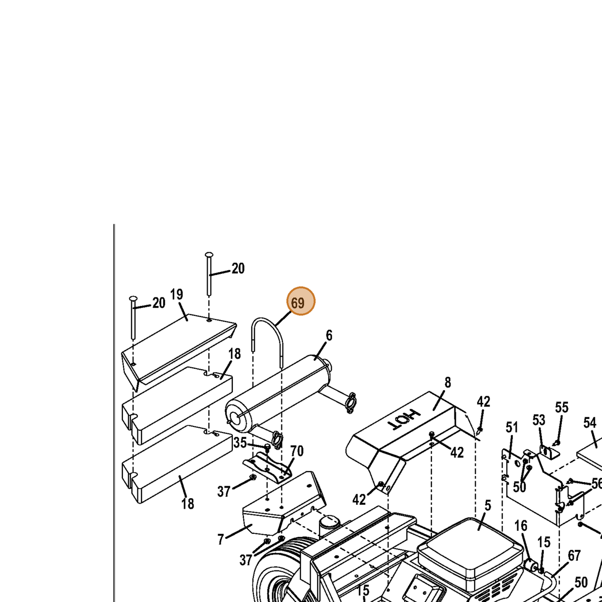 Grasshopper part 321246 — IPL diagram snippet (6x zoom, amber highlight)