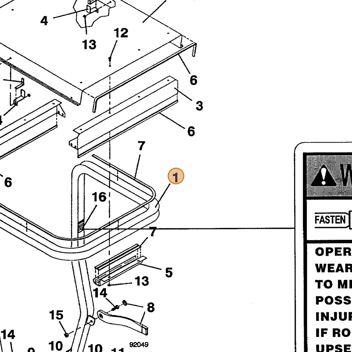 Grasshopper part 324102 — IPL diagram snippet (6x zoom, amber highlight)