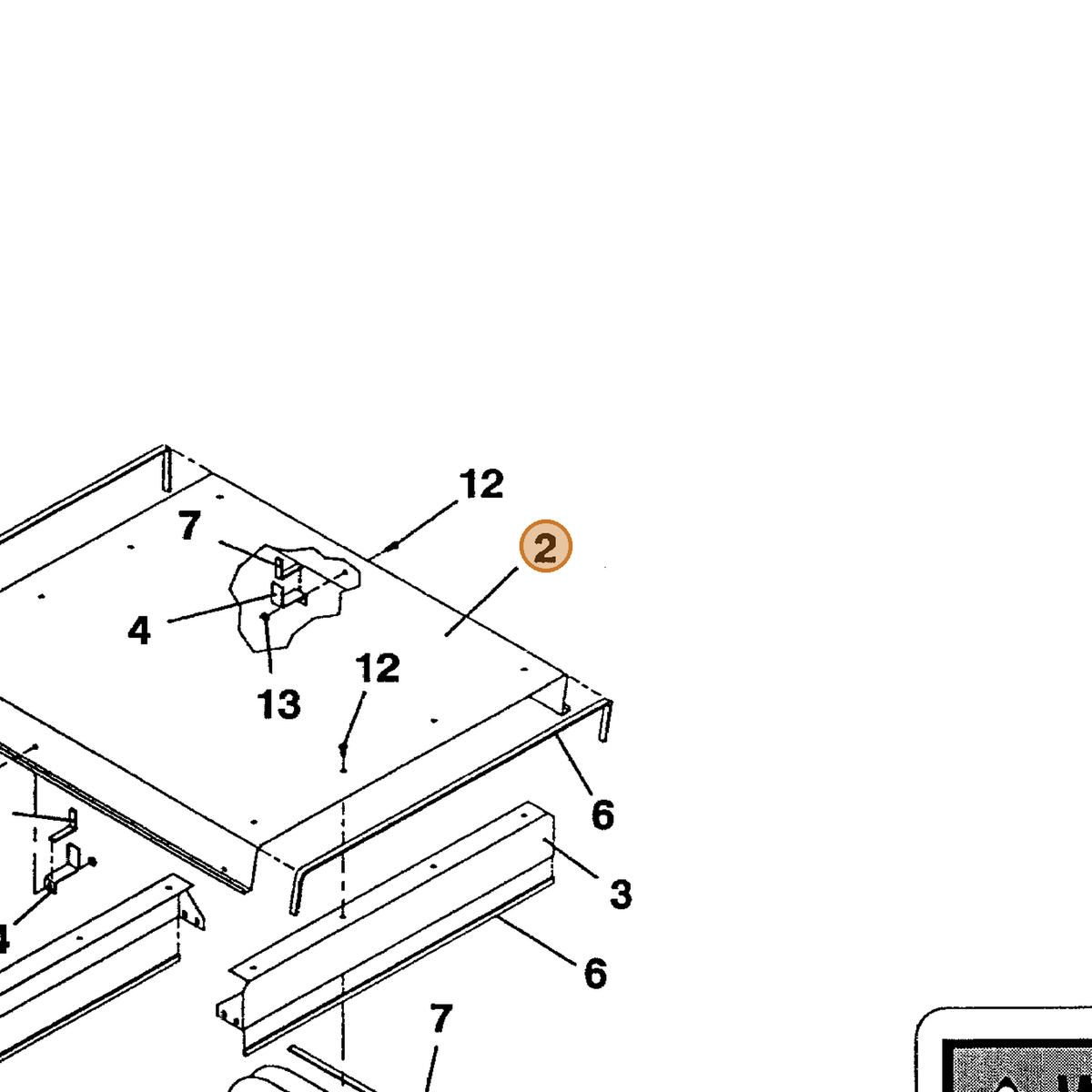 Grasshopper part 324110 — IPL diagram snippet (6x zoom, amber highlight)