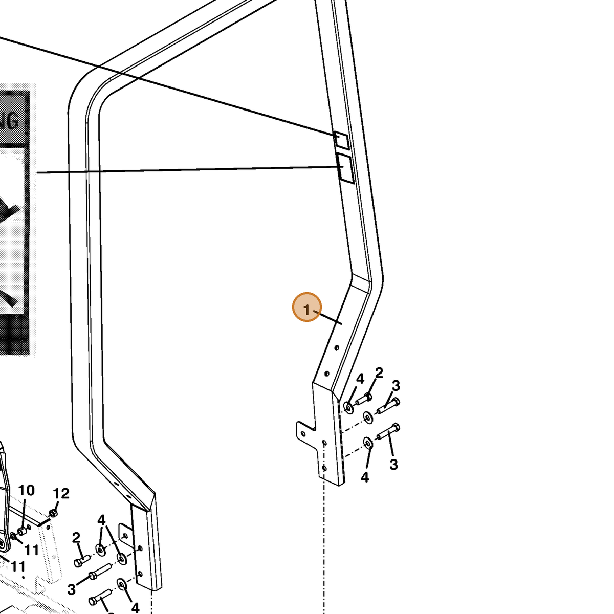Grasshopper part 324116 — IPL diagram snippet (6x zoom, amber highlight)