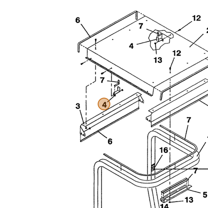 Grasshopper part 324145 — IPL diagram snippet (6x zoom, amber highlight)