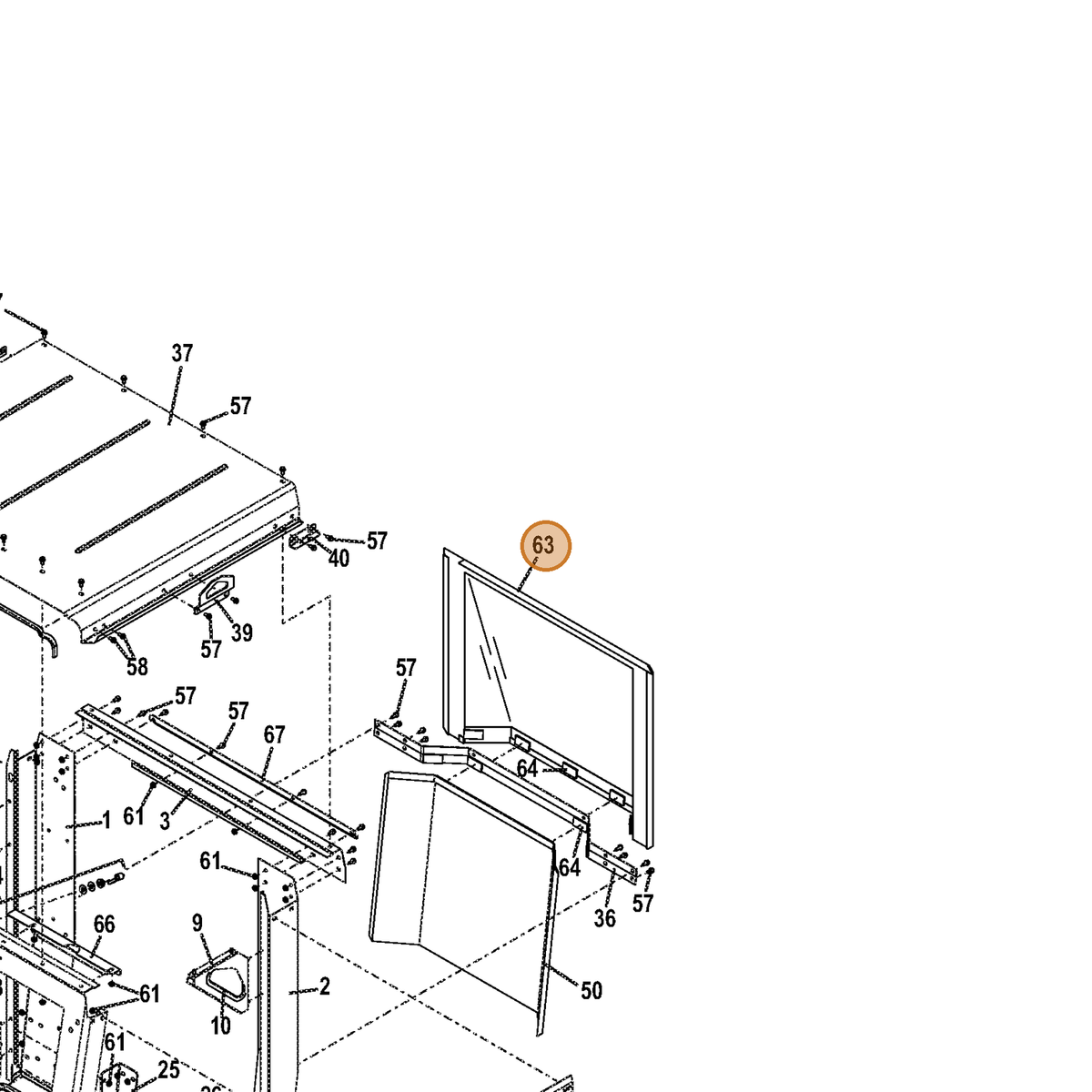 Grasshopper part 325262 — IPL diagram snippet (6x zoom, amber highlight)