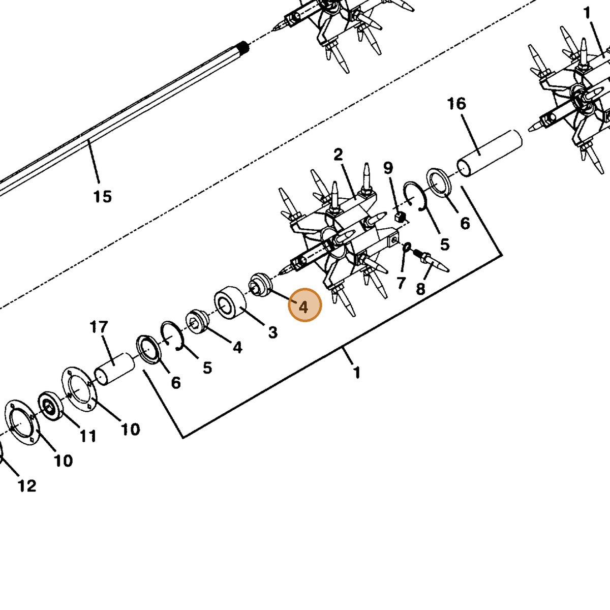 Grasshopper part 325615 — IPL diagram snippet (6x zoom, amber highlight)
