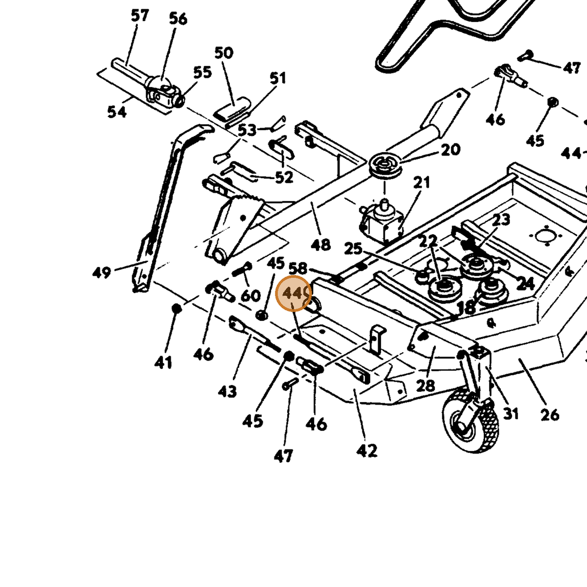 Grasshopper part 326020 — IPL diagram snippet (6x zoom, amber highlight)