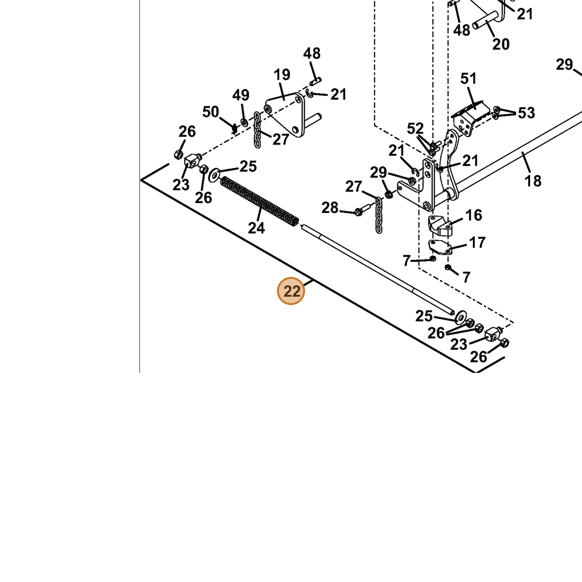 Grasshopper part 326108 — IPL diagram snippet (6x zoom, amber highlight)