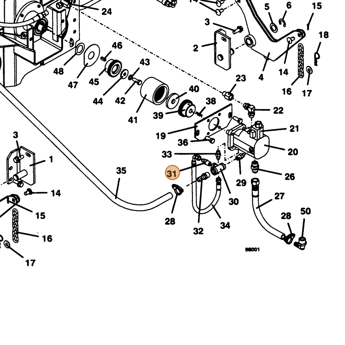 Grasshopper part 360012 — IPL diagram snippet (6x zoom, amber highlight)
